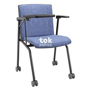 Cadeira para Treinamento Premium Estofada com prancheta escamoteável