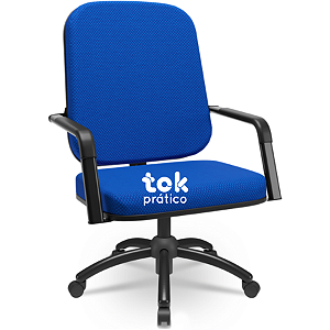 Cadeira Presidente Plus Size Giratória com Braços Fixos - Suporta até 185kg