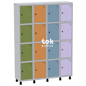 Roupeiro de Aço 16 portas com pitão para cadeado