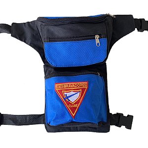 Pochete de perna, Azul, com preta e logo D1