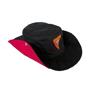 CHAPÉU AUSTRALIANO, PRETO COM ROSA E LOGO D1