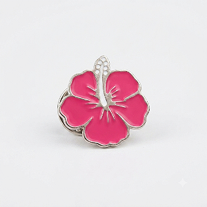 ARGANEL/PRENDEDOR DE LENÇO FLOR ROSA