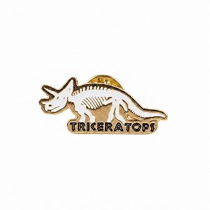 ARGANEL/PRENDEDOR DE LENÇO QUE BRILHA NO ESCURO FÓSSIO TRICERATOPS