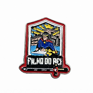 ARGANEL/PRENDEDOR DE LENÇO CAMPORI "FILHO DO REI" - USB, COM RELEVO E BRILHA NO ESCURO, BANHO PRETO
