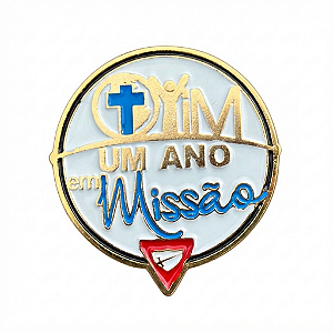 ARGANEL/PRENDEDOR DE LENÇO OFICIAL DO OYIM UM ANO EM MISSÃO BRANCO