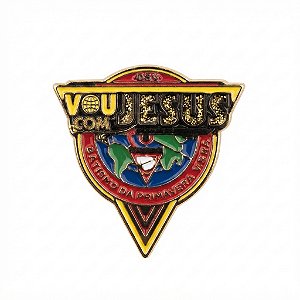 ARGANEL/PRENDEDOR DE LENÇO, '' VOU COM JESUS '' . BANHO NEGRO