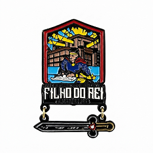 ARGANEL/PRENDEDOR DE LENÇO CAMPORI "FILHO DO REI" COM ESPADA, BANHO NEGRO
