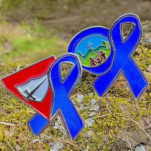 ARGANÉU/PRENDEDOR DE LENÇO OU PIN, NOVEMBRO AZUL