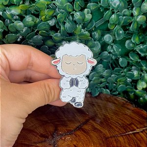 ARGANÉU/PRENDEDOR DE LENÇO OVELHA MEDITANDO