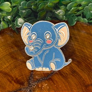 ARGANÉU/PRENDEDOR DE LENÇO ELEFANTE SENTADO COLORIDO