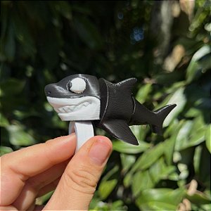 ARGANEL/PRENDEDOR DE LENÇO 3D ARTICULADO, TUBARAO NEGRO.