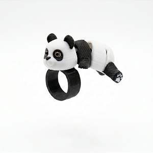 ARGANEL/PRENDEDOR DE LENÇO 3D ARTICULADO, PANDA.