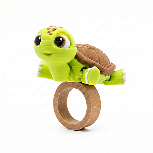 ARGANEL/PRENDEDOR DE LENÇO 3D ARTICULADO, TARTARUGA.