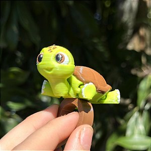 ARGANEL/PRENDEDOR DE LENÇO 3D ARTICULADO, TARTARUGA.