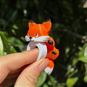 ARGANEL/PRENDEDOR DE LENÇO 3D ARTICULADO, RAPOSA.