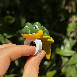 ARGANEL/PRENDEDOR DE LENÇO 3D ARTICULADO, JACARE.