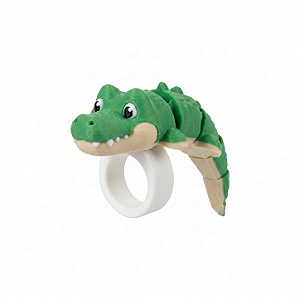ARGANEL/PRENDEDOR DE LENÇO 3D ARTICULADO, JACARE.