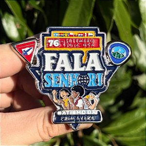 PIN OU ARGANEL/PRENDEDOR DE LENÇO BATISMO DA PRIMAVERA 2026, FALA SENHOR, MDA DESBRAVADOR E AVENTUREIRO