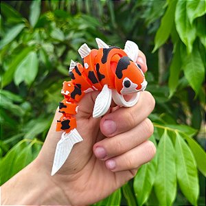 ARGANEL/PRENDEDOR DE LENÇO 3D ARTICULADO, CARPA LARANJA