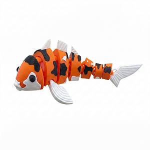 ARGANEL/PRENDEDOR DE LENÇO 3D ARTICULADO, CARPA LARANJA