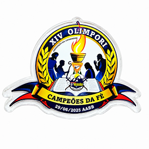 ARGANÉU/PRENDEDOR DE LENÇO, EM ACRILICO CAMPEÕES DA FÉ OLIMPORI