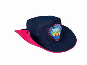 CHAPÉU AUSTRALIANO, AZUL MARINHO COM ROSA, AVENTUREIRO INFANTIL