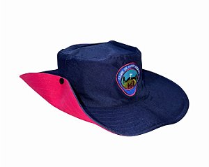 CHAPÉU AUSTRALIANO, AZUL MARINHO COM ROSA, AVENTUREIRO ADULTO