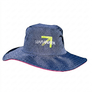 ARGANEL/PRENDEDOR DE LENÇO, AZUL MARINHO MARANATA COM BORDA ROSA