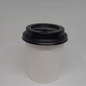 Copo de Papel Biodegradável Branco para Café 200ml C/ Tampa (50uni)