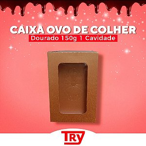 Embalagem Caixa Ovo De Colher Dourado 150g - 1 Cv (10 Uni)