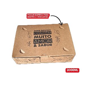 Embalagens Caixa Box Slim para Porções e Refeições 2000ml