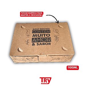 Embalagens Caixa Box Slim para Porções e Refeições 1100ml