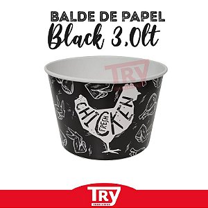 Balde De Papel Black P/ Frango Frito 3,0lt (50 Unidades)