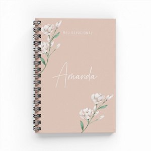 Caderno Devocional Personalizado - Floral Amanda
