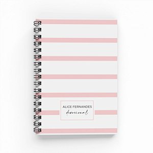 Caderno Devocional Personalizado - Rosa Listras