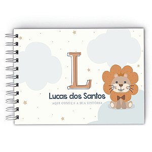 Livro do Bebê Personalizado - Leãozinho Azul