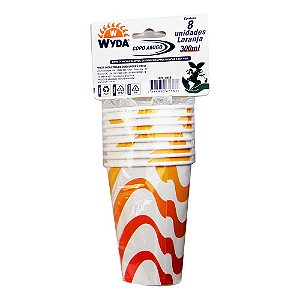 COPO DE POLIPAPEL LARANJA 300ML - 96 UNIDADES