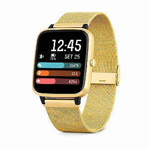 Smartwatch Dourado Timex Fit 2.0 Bluetooth com GPS Integrado À Prova D’Água