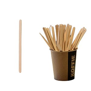 Mexedor Madeira 11cm Biodegradável Café Longo - 10.000un