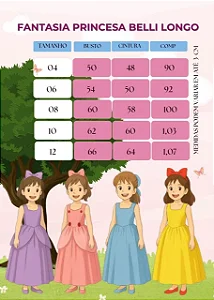 Fantasia Princesa Belli Princesas Regata + Saiote
