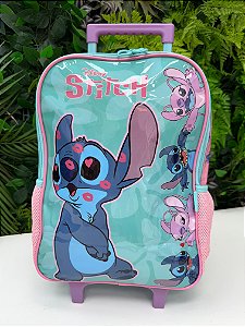 Mochila Rodinha Stitch e Angel