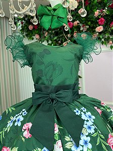 Vestido Marie Flor de Natal Verde
