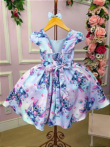 Vestido Tematicos Kids Stitch Lilas
