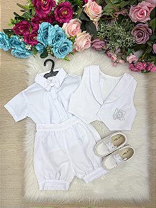 Conjunto Social Miss Cherry Matias Shorts Branco
