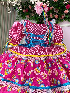 Vestido Bella Child Junino Quermesse Chique Pink