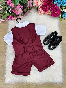 Conjunto Social Miss Cherry Leandro Colete Marsala