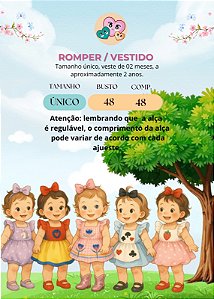 Romper/Vestido Princesa Belli Tematico Ursinhos Carinhosos