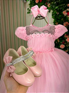 Vestido Menina Bonita Luna Rosa Bebe