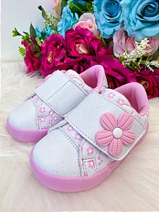 Tênis Encanto de Criança Florzinha Branco