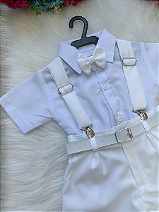 Conjunto Miss Cherry Meninos Social Shorts Ravi Branco